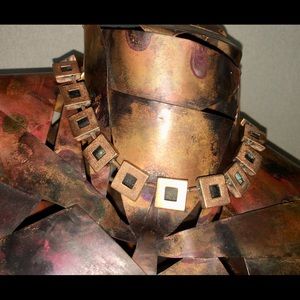 Art Deco copper necklace and earrings